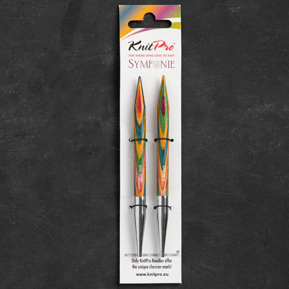 KnitPro Symfonie 8 mm Değiştirilebilir Ahşap Misinalı Şiş Ucu - 20409